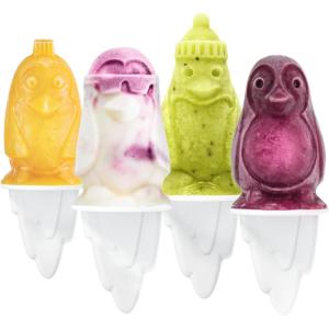 imageTovolo Zoo Crew Pop Molds Set of 4  Reusable MessFree Silicone Popsicle Molds with Sticks and DripGuards for Easy Homemade SnacksPenguin
