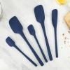 imageFlexCore Spatula All Silicone High Heat Resistant 5 Piece Cooking Utensils Set  Includes NonStick Spatula Spoonula Jar Scraper and Mini  BPAFree Kitchen  Ergonomic DesignDeep Indigo
