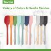 imageFlexCore Spatula All Silicone High Heat Resistant 5 Piece Cooking Utensils Set  Includes NonStick Spatula Spoonula Jar Scraper and Mini  BPAFree Kitchen  Ergonomic DesignBlue Slate