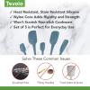 imageFlexCore Spatula All Silicone High Heat Resistant 5 Piece Cooking Utensils Set  Includes NonStick Spatula Spoonula Jar Scraper and Mini  BPAFree Kitchen  Ergonomic DesignBlue Slate