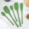 imageFlexCore Spatula All Silicone High Heat Resistant 5 Piece Cooking Utensils Set  Includes NonStick Spatula Spoonula Jar Scraper and Mini  BPAFree Kitchen  Ergonomic DesignPesto