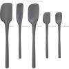 imageFlexCore Spatula All Silicone High Heat Resistant 5 Piece Cooking Utensils Set  Includes NonStick Spatula Spoonula Jar Scraper and Mini  BPAFree Kitchen  Ergonomic DesignCharcoal