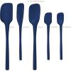 imageFlexCore Spatula All Silicone High Heat Resistant 5 Piece Cooking Utensils Set  Includes NonStick Spatula Spoonula Jar Scraper and Mini  BPAFree Kitchen  Ergonomic DesignDeep Indigo