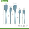 imageFlexCore Spatula All Silicone High Heat Resistant 5 Piece Cooking Utensils Set  Includes NonStick Spatula Spoonula Jar Scraper and Mini  BPAFree Kitchen  Ergonomic DesignBlue Slate