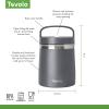 imageTovolo 2 Quart Stainless Steel Traveler DoubleWall VacuumInsulated Food Container 2 Qt Food Storage ampamp Ice Cream Container EasyCarry Handle Travel Mug for Hot Food ampamp Cold Ice Cream CharcoalCharcoal