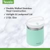 imageTovolo 2 Quart Stainless Steel Traveler DoubleWall VacuumInsulated Food Container 2 Qt Food Storage ampamp Ice Cream Container EasyCarry Handle Travel Mug for Hot Food ampamp Cold Ice Cream CharcoalMintWhite