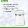 imageTovolo 2 Quart Stainless Steel Traveler DoubleWall VacuumInsulated Food Container 2 Qt Food Storage ampamp Ice Cream Container EasyCarry Handle Travel Mug for Hot Food ampamp Cold Ice Cream CharcoalWhite
