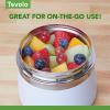 imageTovolo 2 Quart Stainless Steel Traveler DoubleWall VacuumInsulated Food Container 2 Qt Food Storage ampamp Ice Cream Container EasyCarry Handle Travel Mug for Hot Food ampamp Cold Ice Cream CharcoalWhite
