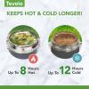 imageTovolo 2 Quart Stainless Steel Traveler DoubleWall VacuumInsulated Food Container 2 Qt Food Storage ampamp Ice Cream Container EasyCarry Handle Travel Mug for Hot Food ampamp Cold Ice Cream CharcoalCharcoal