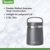 imageTovolo 2 Quart Stainless Steel Traveler DoubleWall VacuumInsulated Food Container 2 Qt Food Storage ampamp Ice Cream Container EasyCarry Handle Travel Mug for Hot Food ampamp Cold Ice Cream CharcoalCharcoal