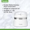 imageTovolo 2 Quart Stainless Steel Traveler DoubleWall VacuumInsulated Food Container 2 Qt Food Storage ampamp Ice Cream Container EasyCarry Handle Travel Mug for Hot Food ampamp Cold Ice Cream CharcoalWhite