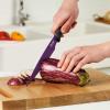 imageTovolo 575quot Slicer with Comfort Grip Handle Serrated Kitchen Knife for Avocados with Pitter ampamp Masher Sharp HighCarbon Steel Blade Dishwasher 1 Count Pack of 1 PestoVivid Violet