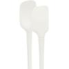 imageTovolo FlexCore AllSilicone Mini Spatula ampamp Spoonula Kitchen Utensil Set of 2 HeatResistant ampamp BPAFree Silicone Spatula ampamp Spoonula Safe for Cast Iron ampamp NonStick Cookware DishwasherSafeWhite