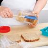 imageTovolo FlexCore LongHandled Silicone Jar Scraper Spatula Wood Handle HeatResistant Silicone Head With Curved Front for Scooping ampamp Scraping DishwasherSafe ampamp BPAFreeCharcoal