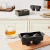 imageTovolo Ice Cube Trays ampamp Sphere Molds Easy Release Silicone 6 Large Cubes ampamp 2 Spheres for Whiskey Cocktails and Beverages Charcoal GrayCube  Sphere Set of 3