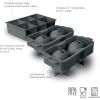 imageTovolo Ice Cube Trays ampamp Sphere Molds Easy Release Silicone 6 Large Cubes ampamp 2 Spheres for Whiskey Cocktails and Beverages Charcoal GrayCube  Sphere Set of 3