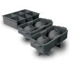 imageTovolo Ice Cube Trays ampamp Sphere Molds Easy Release Silicone 6 Large Cubes ampamp 2 Spheres for Whiskey Cocktails and Beverages Charcoal GrayCube  Sphere Set of 3