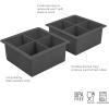imageTovolo Ice Cube Trays ampamp Sphere Molds Easy Release Silicone 6 Large Cubes ampamp 2 Spheres for Whiskey Cocktails and Beverages Charcoal GrayCube Tray Gray