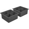 imageTovolo Ice Cube Trays ampamp Sphere Molds Easy Release Silicone 6 Large Cubes ampamp 2 Spheres for Whiskey Cocktails and Beverages Charcoal GrayCube Tray Gray