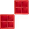 imageTovolo Ice Cube Trays ampamp Sphere Molds Easy Release Silicone 6 Large Cubes ampamp 2 Spheres for Whiskey Cocktails and Beverages Charcoal GrayCube Tray Red