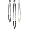 imageTovolo Kitchen Cooking Stainless Steel Tongs 9quot with Silicone Grip ampamp Easy Lock Mechanism for Serving Salad and Ice Charcoal GrayAssorted