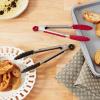 imageTovolo Kitchen Cooking Stainless Steel Tongs 9quot with Silicone Grip ampamp Easy Lock Mechanism for Serving Salad and Ice Charcoal GrayBlack  Chili