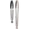 imageTovolo Kitchen Cooking Stainless Steel Tongs 9quot with Silicone Grip ampamp Easy Lock Mechanism for Serving Salad and Ice Charcoal GrayCharcoal  Gray