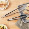 imageTovolo Kitchen Cooking Stainless Steel Tongs 9quot with Silicone Grip ampamp Easy Lock Mechanism for Serving Salad and Ice Charcoal GrayCharcoal  Gray