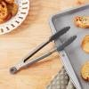 imageTovolo Kitchen Cooking Stainless Steel Tongs 9quot with Silicone Grip ampamp Easy Lock Mechanism for Serving Salad and Ice Charcoal GrayCharcoal