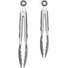 imageTovolo Kitchen Cooking Stainless Steel Tongs 9quot with Silicone Grip ampamp Easy Lock Mechanism for Serving Salad and Ice Charcoal GrayCharcoal