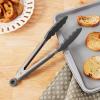 imageTovolo Kitchen Cooking Stainless Steel Tongs 9quot with Silicone Grip ampamp Easy Lock Mechanism for Serving Salad and Ice Charcoal GrayCharcoal