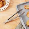 imageTovolo Kitchen Cooking Stainless Steel Tongs 9quot with Silicone Grip ampamp Easy Lock Mechanism for Serving Salad and Ice Charcoal GrayGray