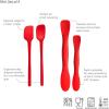 imageTovolo Kitchen Utensils Spatula Spoonula FullSize Scoop ampamp Spread Set of 4 Mini Tools Candy Apple RedCandy Apple Red