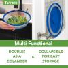 imageTovolo Microwave Splatter Cover for Food Medium Charcoal  Collapsible ampamp Vented Silicone Splatter Guard Lid  Microwave Plate ampamp Dish Cover with Handle  BPAFree Kitchen Gadget for Meal PrepStratus Blue