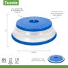 imageTovolo Microwave Splatter Cover for Food Medium Charcoal  Collapsible ampamp Vented Silicone Splatter Guard Lid  Microwave Plate ampamp Dish Cover with Handle  BPAFree Kitchen Gadget for Meal PrepStratus Blue