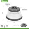 imageTovolo Microwave Splatter Cover for Food Medium Charcoal  Collapsible ampamp Vented Silicone Splatter Guard Lid  Microwave Plate ampamp Dish Cover with Handle  BPAFree Kitchen Gadget for Meal PrepCharcoal