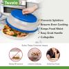 imageTovolo Microwave Splatter Cover for Food Medium Charcoal  Collapsible ampamp Vented Silicone Splatter Guard Lid  Microwave Plate ampamp Dish Cover with Handle  BPAFree Kitchen Gadget for Meal PrepStratus Blue