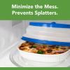 imageTovolo Microwave Splatter Cover for Food Medium Charcoal  Collapsible ampamp Vented Silicone Splatter Guard Lid  Microwave Plate ampamp Dish Cover with Handle  BPAFree Kitchen Gadget for Meal PrepStratus Blue