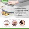 imageTovolo Microwave Splatter Cover for Food Medium Charcoal  Collapsible ampamp Vented Silicone Splatter Guard Lid  Microwave Plate ampamp Dish Cover with Handle  BPAFree Kitchen Gadget for Meal PrepCharcoal