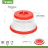 imageTovolo Microwave Splatter Cover for Food Medium Charcoal  Collapsible ampamp Vented Silicone Splatter Guard Lid  Microwave Plate ampamp Dish Cover with Handle  BPAFree Kitchen Gadget for Meal PrepCandy Apple Red