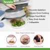 imageTovolo Microwave Splatter Cover for Food Medium Charcoal  Collapsible ampamp Vented Silicone Splatter Guard Lid  Microwave Plate ampamp Dish Cover with Handle  BPAFree Kitchen Gadget for Meal PrepCharcoal