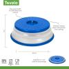 imageTovolo Microwave Splatter Cover for Food Medium Charcoal  Collapsible ampamp Vented Silicone Splatter Guard Lid  Microwave Plate ampamp Dish Cover with Handle  BPAFree Kitchen Gadget for Meal PrepStratus Blue