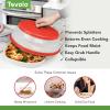 imageTovolo Microwave Splatter Cover for Food Medium Charcoal  Collapsible ampamp Vented Silicone Splatter Guard Lid  Microwave Plate ampamp Dish Cover with Handle  BPAFree Kitchen Gadget for Meal PrepCandy Apple Red