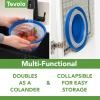 imageTovolo Microwave Splatter Cover for Food Medium Charcoal  Collapsible ampamp Vented Silicone Splatter Guard Lid  Microwave Plate ampamp Dish Cover with Handle  BPAFree Kitchen Gadget for Meal PrepStratus Blue
