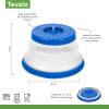 imageTovolo Microwave Splatter Cover for Food Medium Charcoal  Collapsible ampamp Vented Silicone Splatter Guard Lid  Microwave Plate ampamp Dish Cover with Handle  BPAFree Kitchen Gadget for Meal PrepStratus Blue