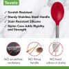 imageTovolo Mixing Stainless Steel Handle ScratchResistant ampamp HeatResistant Stirring Spoons Kitchen Utensil Safe for Nonstick Cookware ampamp Cast Iron Skillets Oyster Gray 15041201Cayenne