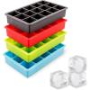 imageTovolo Perfect Cube Ice Mold Trays Sturdy Silicone Fade Resistant 125quot Cubes Assorted Set of 4Assorted