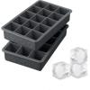 imageTovolo Perfect Cube Ice Mold Trays Sturdy Silicone Fade Resistant 125quot Cubes Assorted Set of 4Charcoal