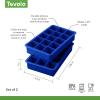 imageTovolo Perfect Cube Ice Mold Trays Sturdy Silicone Fade Resistant 125quot Cubes Assorted Set of 4Stratus Blue