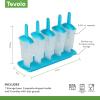 imageTovolo Popsicle Molds with Sticks 6Pack Groovy  Reusable Ice Pop Molds ampamp Sticks for Homemade Ice Pops ampamp Frozen Snacks  Stackable Popsicle Maker with Lid Dishwasher Safe ampamp BPAFree  GreenIce Blue
